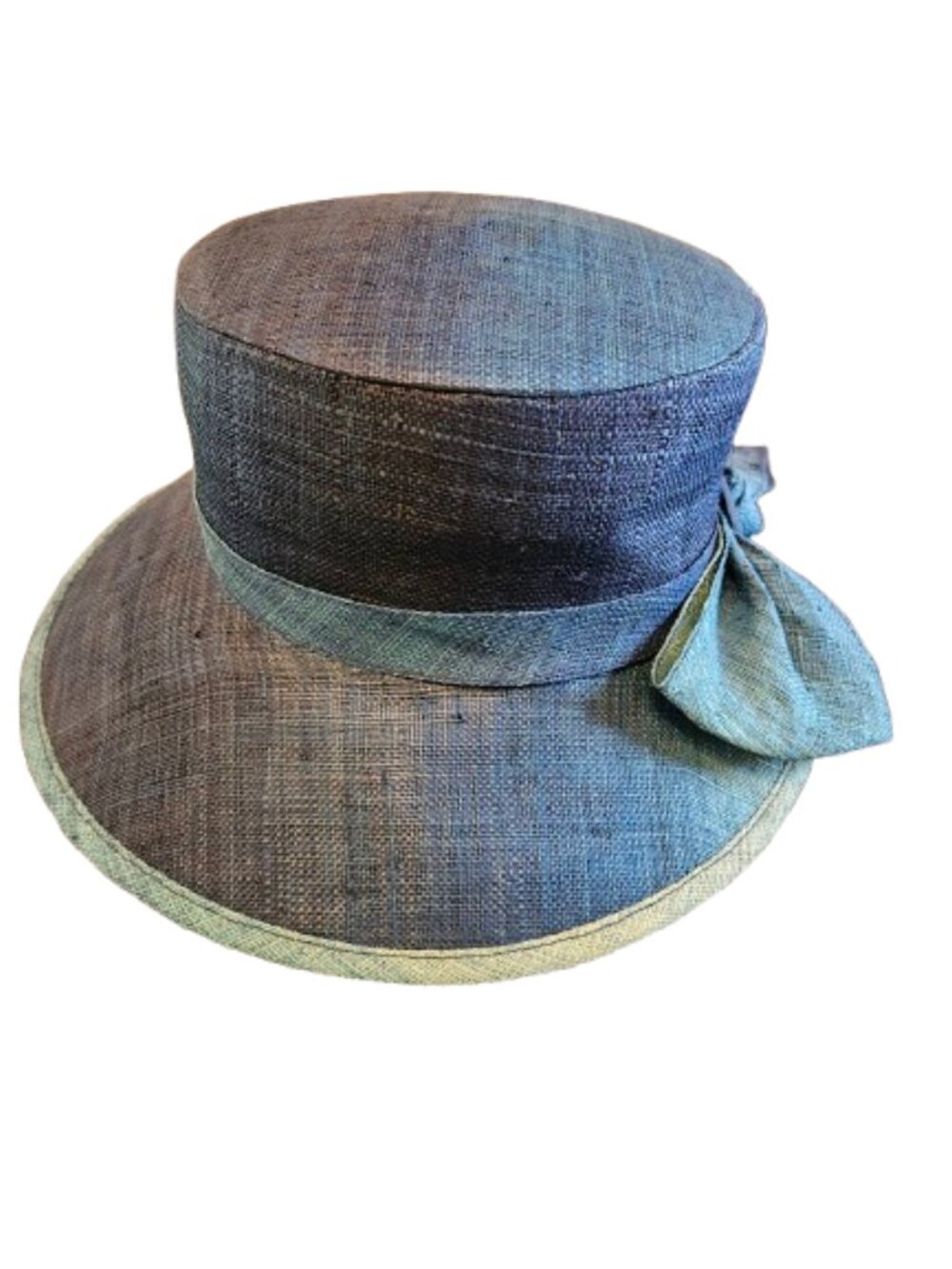 Liz Claiborne Vintage-inspired Blue Green Toned Sinamay Straw Derby Style Hat